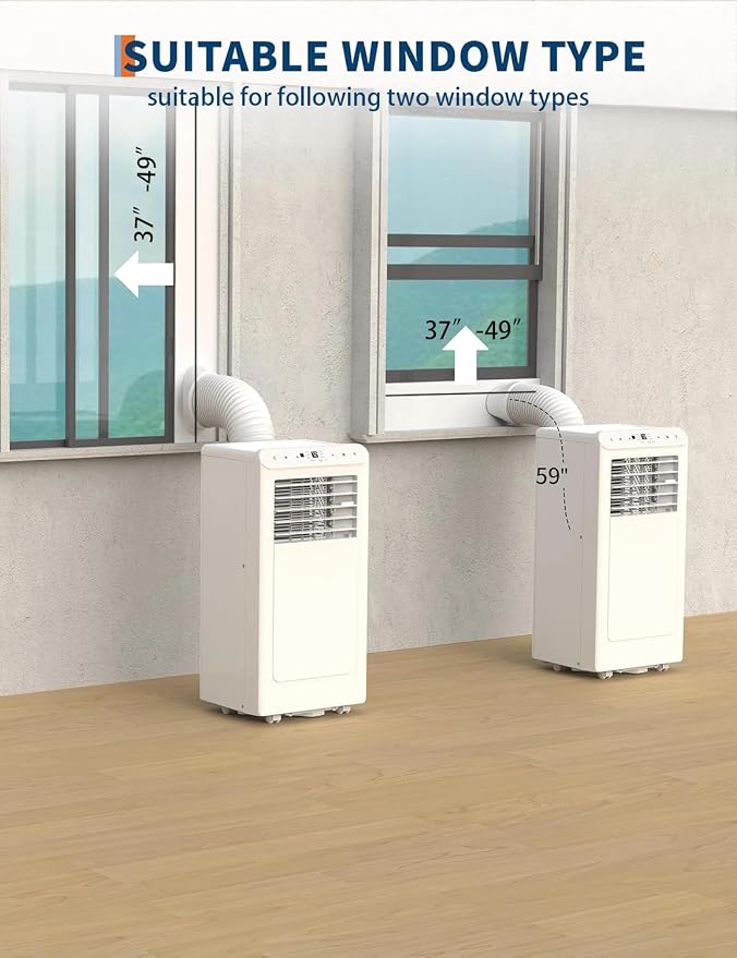 8,000 BTU Portable Air Conditioner, 3-in-1 Portable AC Unit with Cool, Dehumidifier & Fan Modes, Covers Rooms up to 350