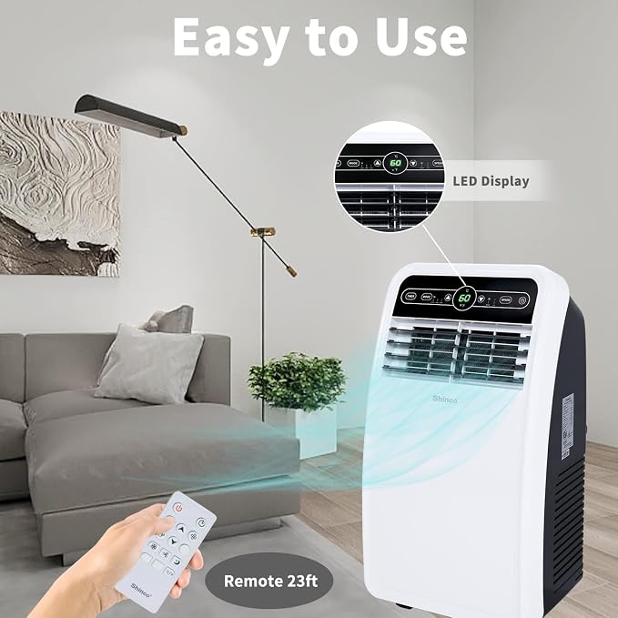 8,000 BTU Portable Air Conditioner, AC Unit with Built-in Cool, Dehumidifier & Fan Modes for Room up to 350 sq.ft, alternate