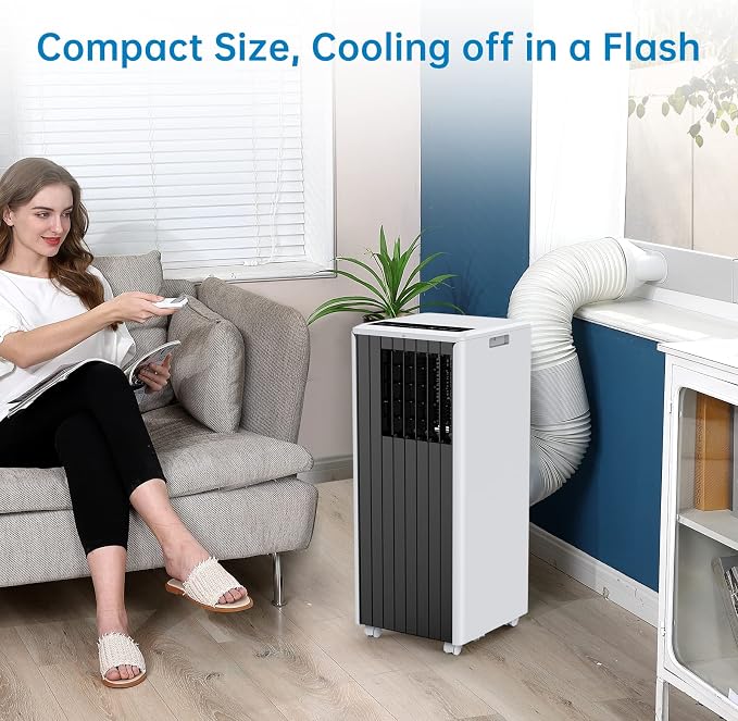 8,000 BTU Portable Air Conditioner, Air Conditioners Cools Up to 350 Sq.Ft, 3 in-1 AC Unit with Cool/Fan/Dehumidifier Mode
