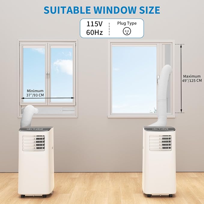 8,000 BTU Portable Air Conditioner for Bedroom, Multi-Function AC Unit with Cooling, Fan, and Dehumidifier Modes, alternate