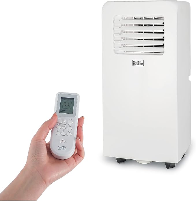 8,000 BTU Portable Air Conditioner with Remote Control, White, product image