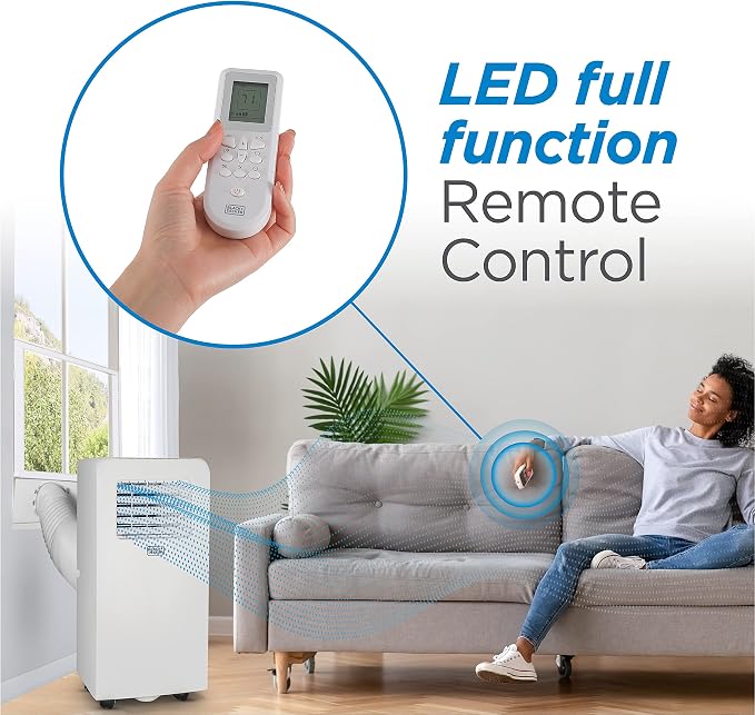 8,000 BTU Portable Air Conditioner with Remote Control, White, alternate product view 2