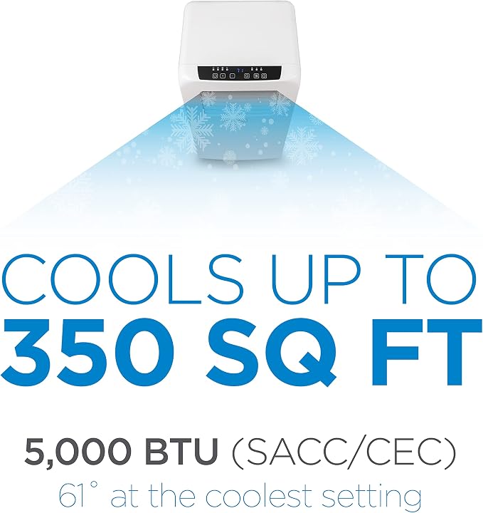 8,000 BTU Portable Air Conditioner with Remote Control, White, alternate product view 4