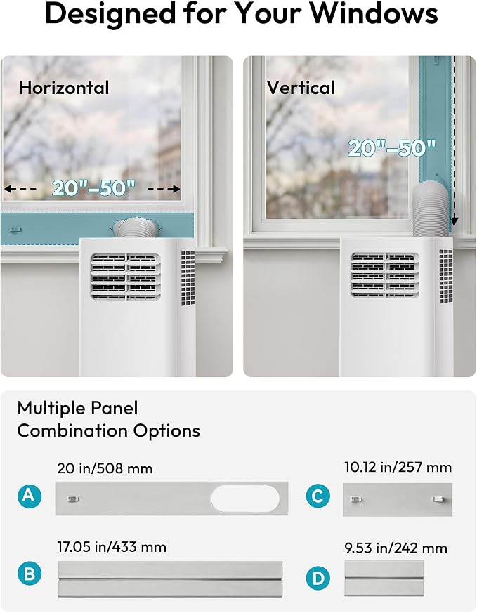 8,000 BTU Portable Air Conditioners, 4-in-1 Air Conditioner Portable Up to 350 Sq.Ft., Portable AC Unit with Cool, Fan