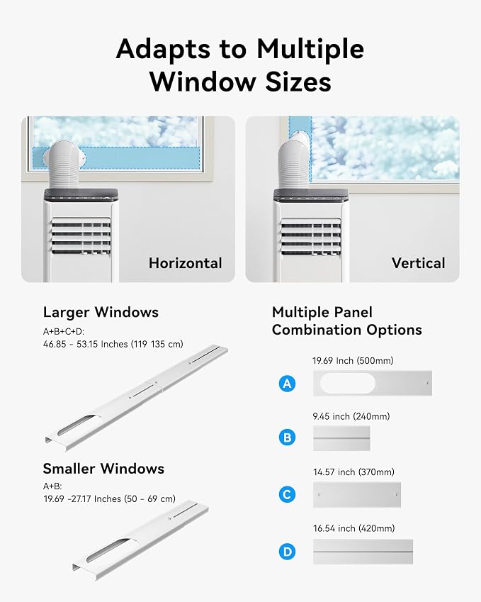 8,000 BTU Portable Air Conditioners, 4-in-1 Portable AC Unit Up to 350 Sq.Ft, 4 Modes Room AC with Cool, Fan, Dehumidifier