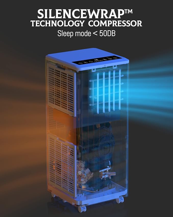 8,000 BTU Portable Air Conditioners Powerful AC Unit for Bedroom Room up to 350 sq.ft Drainage-free Standing Air Conditioner