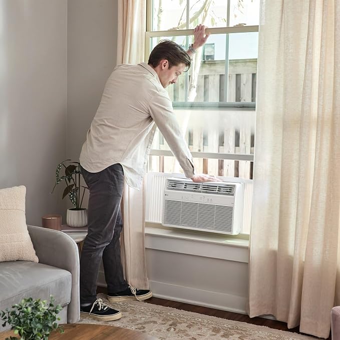 8,000 BTU Smart Window Air Conditioner with Dehumidifier, 115V, Window AC for Medium Rooms up to 350 Sq. Ft., Window Unit AC