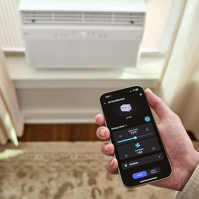 8,000 BTU Smart Window Air Conditioner with Dehumidifier, 115V, Window AC for Medium Rooms up to 350 Sq. Ft., Window Unit AC