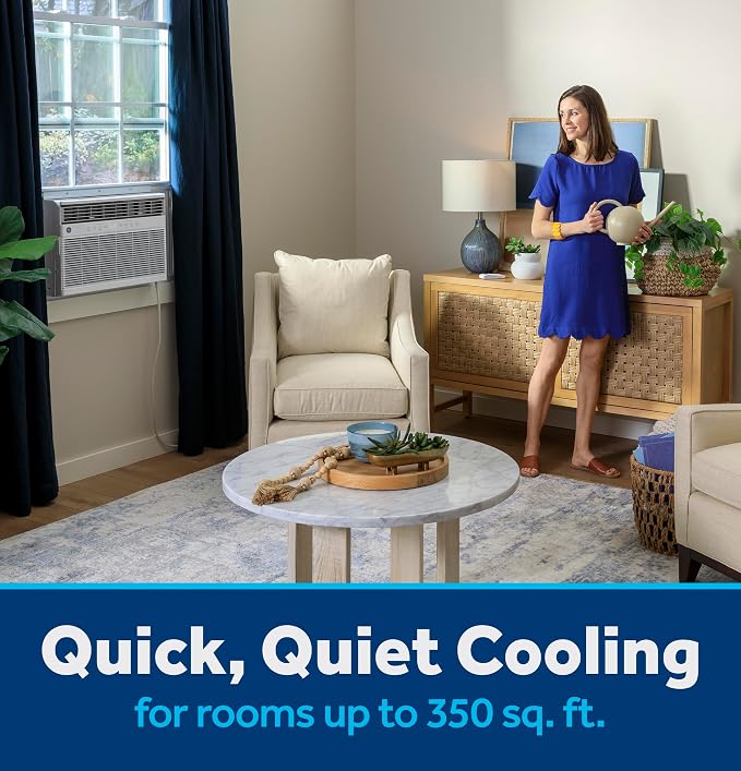 8,000 BTU Smart Window Air Conditioner with Heat Pump and Inverter for Rooms up to 350 sq ft, Compact AC Window Unit with