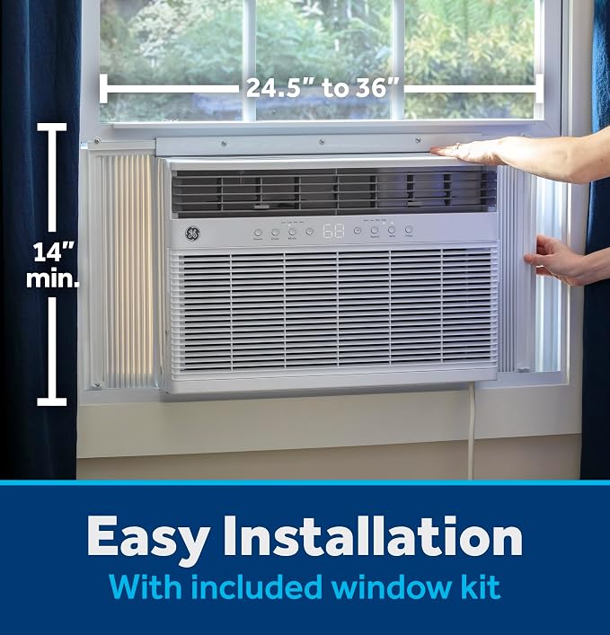 8,000 BTU Smart Window Air Conditioner with Heat Pump and Inverter for Rooms up to 350 sq ft, Compact AC Window Unit with