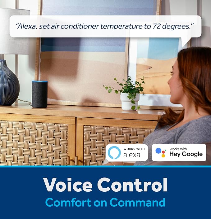 8,000 BTU Smart Window Air Conditioner with Heat Pump and Inverter for Rooms up to 350 sq ft, Compact AC Window Unit with
