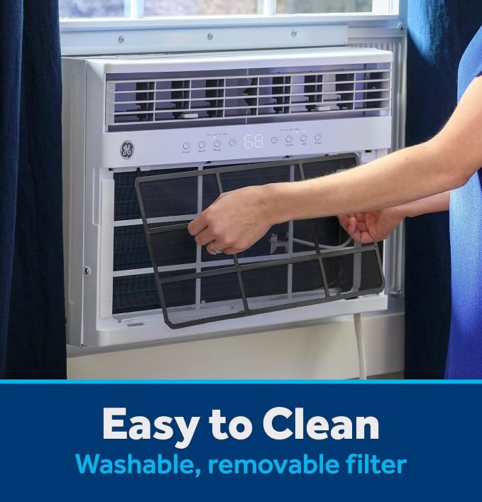 8,000 BTU Smart Window Air Conditioner with Heat Pump and Inverter for Rooms up to 350 sq ft, Compact AC Window Unit with