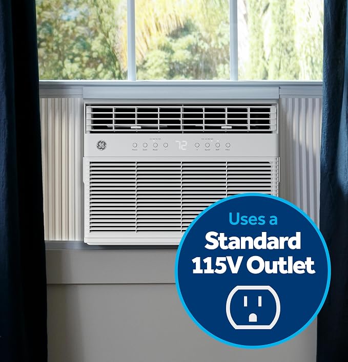 8,000 BTU Smart Window Air Conditioner with Heat Pump and Inverter for Rooms up to 350 sq ft, Compact AC Window Unit with