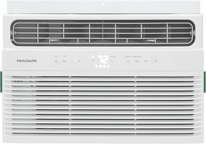 8,000 BTU Smart Window Air Conditioner with Wi-Fi, Cools Up to 350 Sq. Ft., Remote Control, Quiet Operation, Eco Mode, 3 Fan