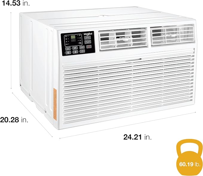 8,000 BTU Through the Wall Air Conditioner, 115V, Cools up to 350 Sq. Ft. for Living Room, Bedroom, Kitchen with Dehumidifier