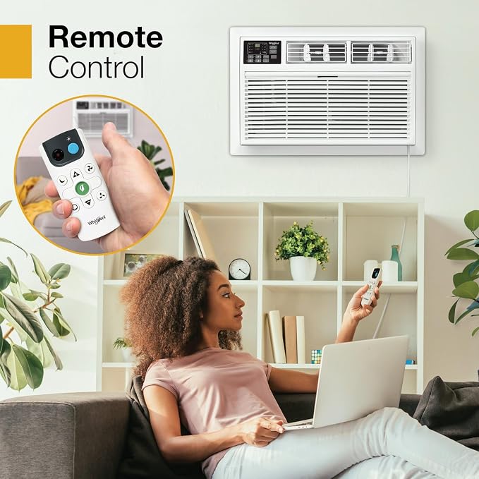 8,000 BTU Through-the-Wall Air Conditioner with Supplemental Heat, Dehumidifier and Remote Control, Wall AC Unit for