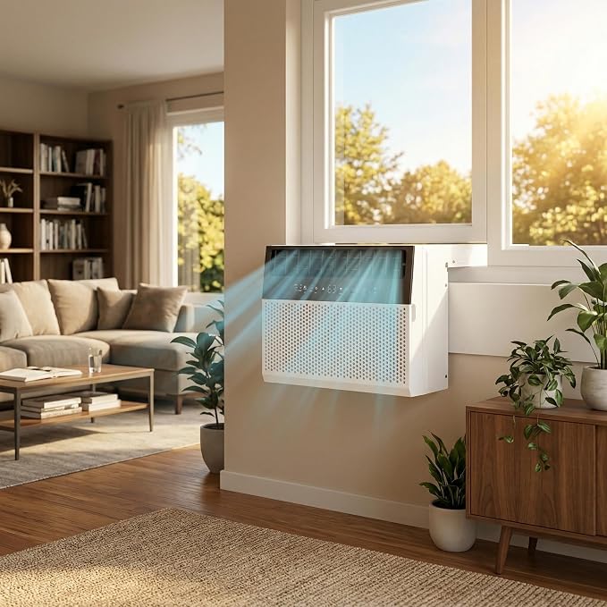 8,000 BTU U-Shaped Window Air Conditioner with Smart App & Remote, 6-in-1 Cooling, Cools Up to 400 Sq.Ft, Ultra Quiet, Energy