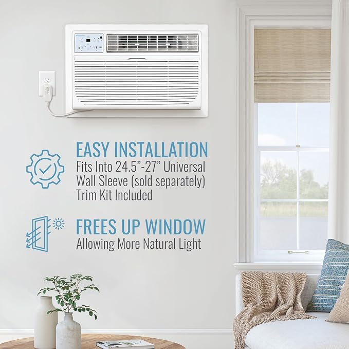 8,000 BTU Wall Mounted Air Conditioner with Supplemental Heat and Dehumidifier Function, 115V, alternate product view 7