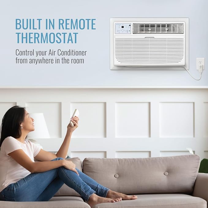 8,000 BTU Wall Mounted Air Conditioner with Supplemental Heat and Dehumidifier Function, 115V, alternate product view 8