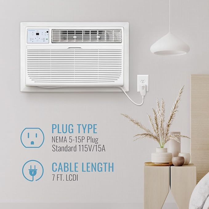 8,000 BTU Wall Mounted Air Conditioner with Supplemental Heat and Dehumidifier Function, 115V, alternate product view 9