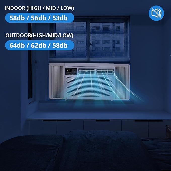 8,000 BTU Window Air Conditioner,AC Window Unit Cool up to 350 Sq. Ft w/Wifi Controls & 4 IN 1 Cooling, Dry, Fan,and Auto