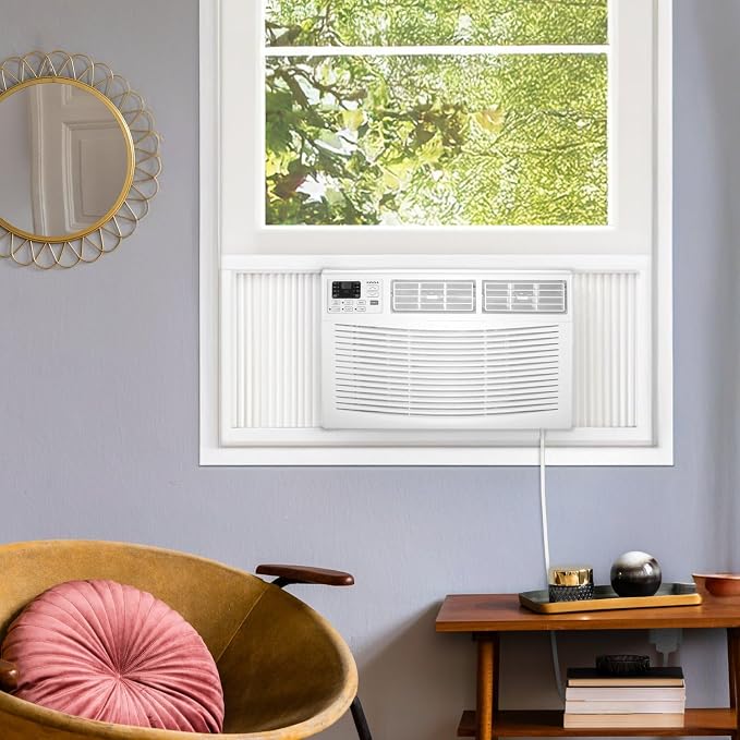 8,000 BTU Window Air Conditioner with Dehumidifier, 115V, Window AC for Rooms up to 350 Sq. Ft., Bedrooms, Bathrooms, and