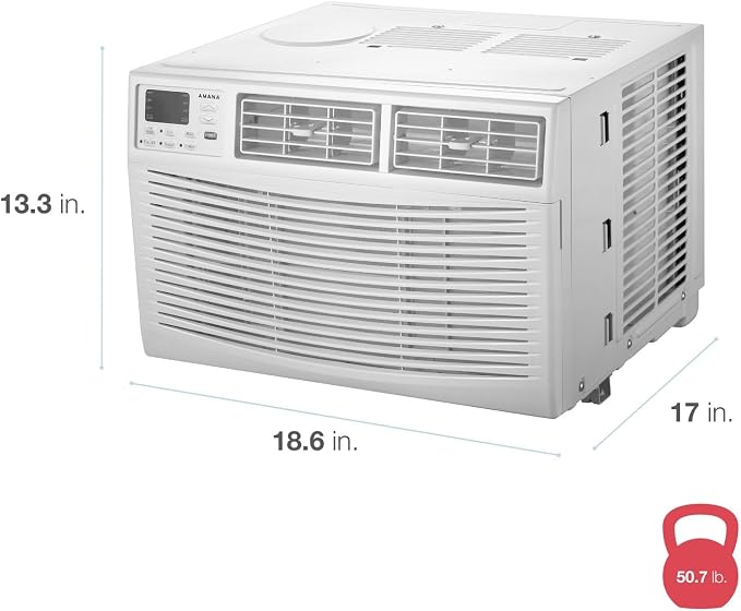 8,000 BTU Window Air Conditioner with Dehumidifier, 115V, Window AC for Rooms up to 350 Sq. Ft., Bedrooms, Bathrooms, and