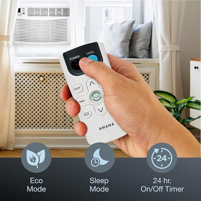 8,000 BTU Window Air Conditioner with Dehumidifier, 115V, Window AC for Rooms up to 350 Sq. Ft., Bedrooms, Bathrooms, and