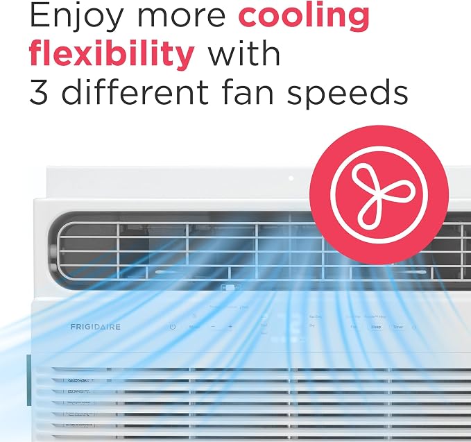 8,000 BTU Window Air Conditioner with Supplemental Heat, Cools & Heats Up to 350 Sq. Ft., Remote Control, Quiet Operation