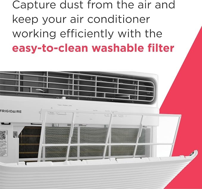 8,000 BTU Window Air Conditioner with Supplemental Heat, Cools & Heats Up to 350 Sq. Ft., Remote Control, Quiet Operation