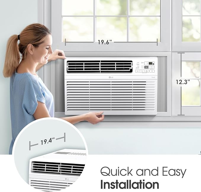 8,000 Window Air Conditioner, 115V, 350 Sq.Ft. (14' x 25' Room Size), Quiet Operation, Electronic Control with Remote, 3