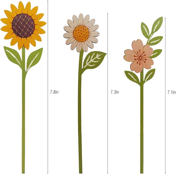 8 inch 3 Pcs Set Wood Flower Diffuser Sticks Essential Oil Replacement Aroma Fragrance Diffuser Sticks for Home, Bedroom