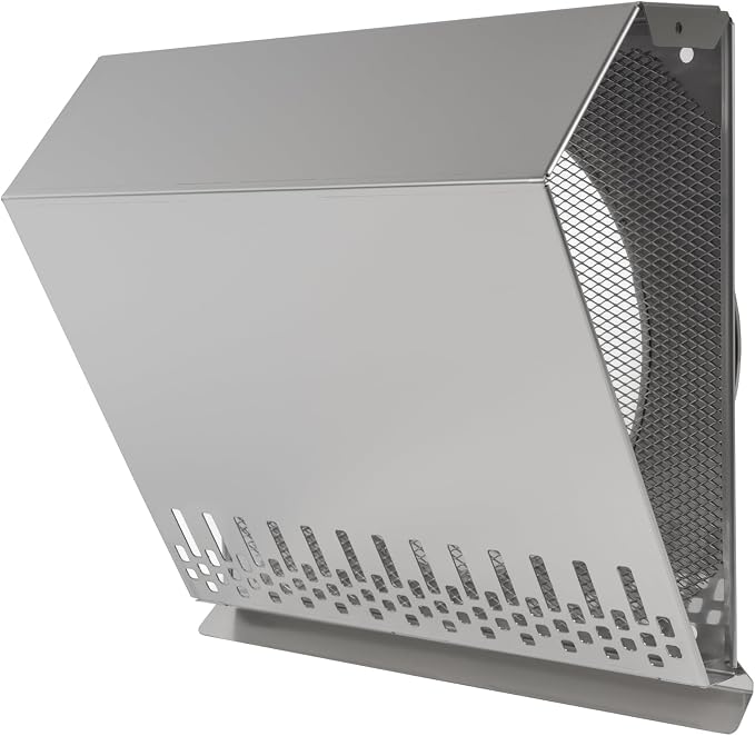 8" Inch Air Supply Vent Cover with Rubber Gasket - Stainless Steel - Robust Weatherproof Outdoor Air Intake Box