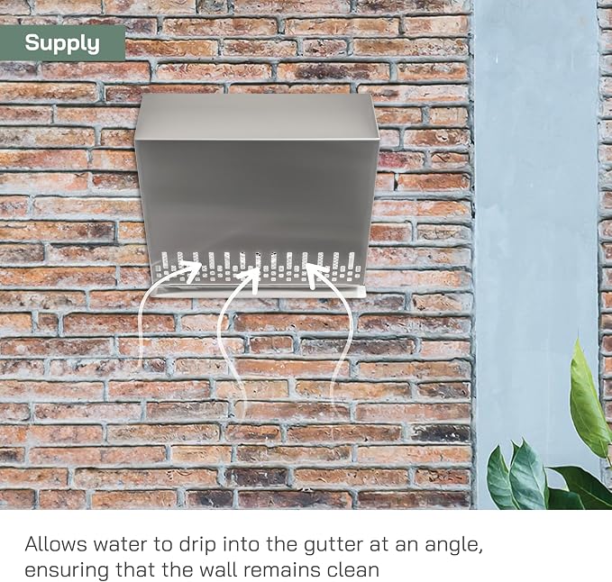 8" Inch Air Supply Vent Cover with Rubber Gasket - Stainless Steel - Robust Weatherproof Outdoor Air Intake Box, alternate