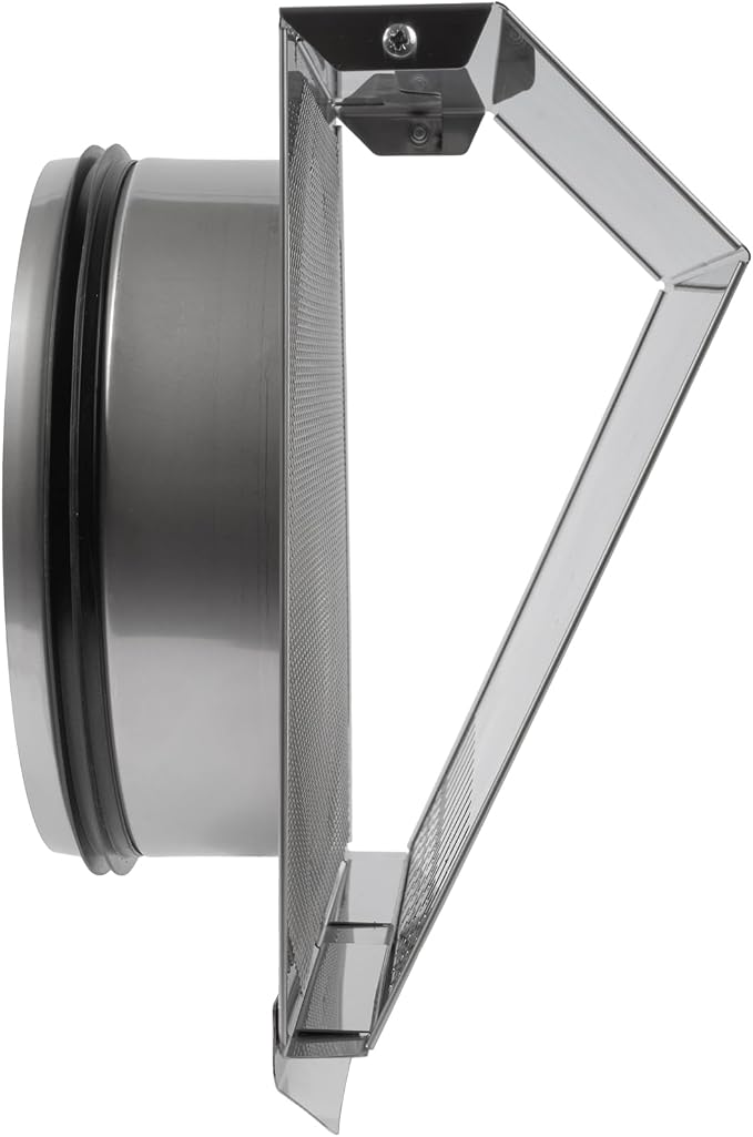 8" Inch Air Supply Vent Cover with Rubber Gasket - Stainless Steel - Robust Weatherproof Outdoor Air Intake Box, alternate