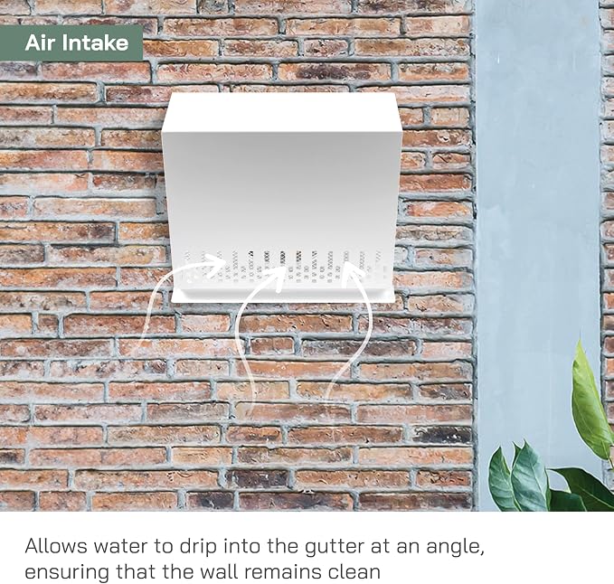 8" Inch Air Supply Vent Cover with Rubber Gasket - White Galvanized Steel - Robust and Weatherproof Outdoor Air, alternate