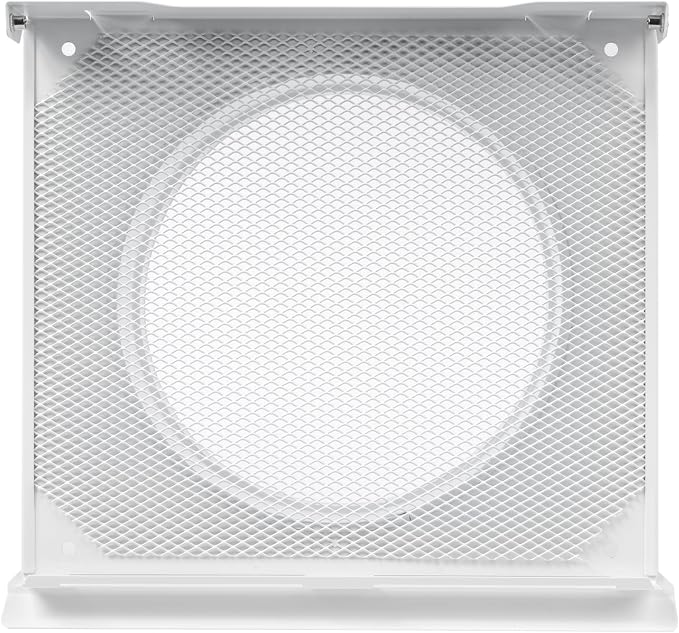 8" Inch Air Supply Vent Cover with Rubber Gasket - White Galvanized Steel - Robust and Weatherproof Outdoor Air, alternate