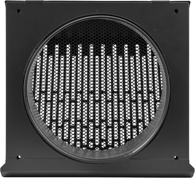 8" Inch Exhaust Vent Cover with Rubber Gasket - Graphite Black Galvanized Steel - Robust and Weatherproof Outdoor Air Exhaust