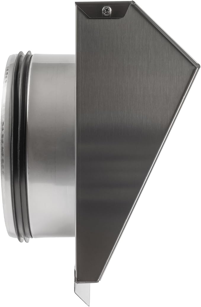 8" Inch Exhaust Vent Cover with Rubber Gasket - Stainless Steel - Robust Weatherproof Outdoor Air Exhaust Box - Duct or