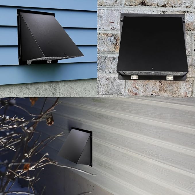 8 inch Hooded Wall Vent with Screen and Damper,Outdoor Wall Vent Cover Exhaust Vent Duct Cap,8" Exterior Vent Cover for