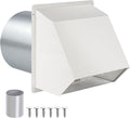 8 Inch Hooded Wall Vent with Screen and Damper, Outdoor Wall Exhaust Vent Cover Wall Cap for Exterior Kitchen