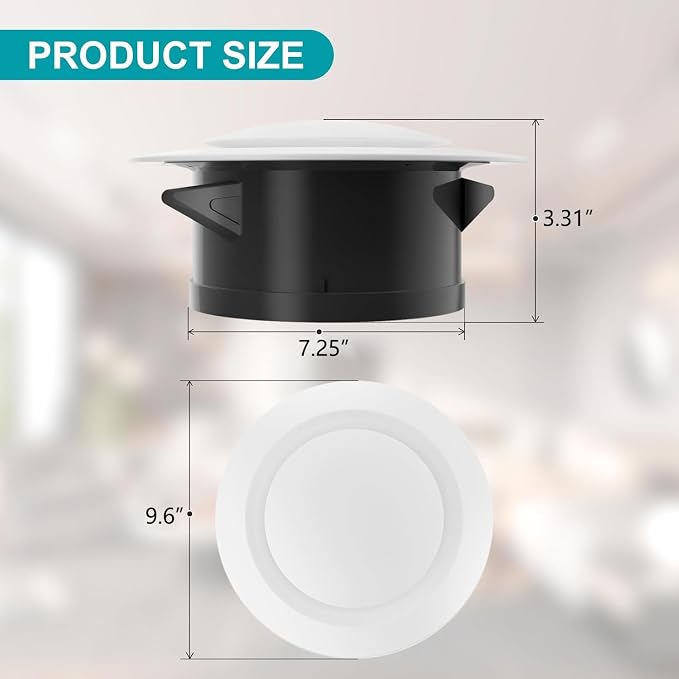 8 Inch Soffit Vent, Adjustable Air Vent Cover, ABS Round Ceiling Vent Covers for Living Room, Attic, Bathroom, alternate view