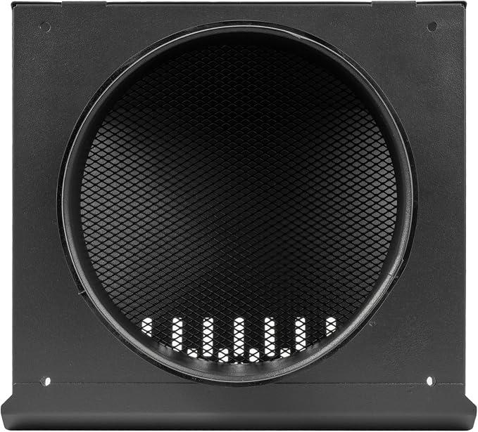 8" Inch Supply Vent Cover with Rubber Gasket - Graphite Black Galvanized Steel - Robust and Weatherproof Outdoor, alternate
