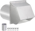 8 inch Wall Vent Ccover,Exhaust Vent Hooded Wall Vent with Screen and Damper,Outdoor Wall Exhaust Vent Cap Exterior Air Vent