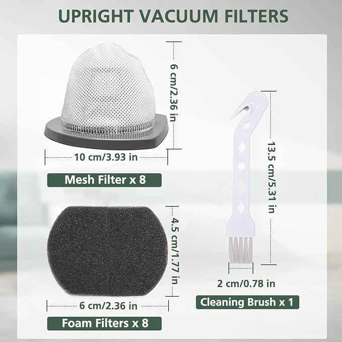 8 PACK 2033 Replacement Filter Compatible with Featherweight Stick Lightweight Bagless Vacuum Cleaner 20331, 20333