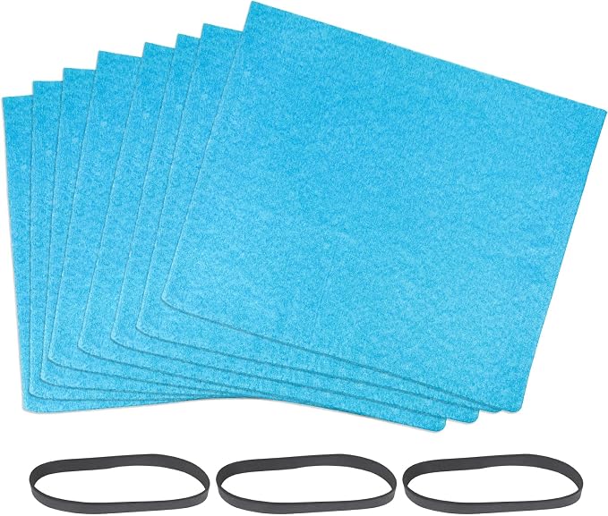 8 Pack 25-1217 Reusable Dry Filter Replacement for Stanley 1-6 Gallon Wet/Dry Vacuum, with 3 Retaining Bands, product image