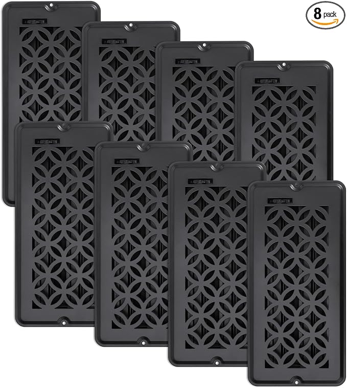 8 Pack Floor Vent Covers, Floor Register 4x10, Adjustable Decorative Vent Covers for Home Floor Ceiling or Sidewall Vent
