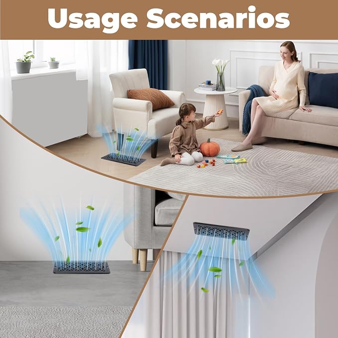 8 Pack Floor Vent Covers, Floor Register 4x10, Adjustable Decorative Vent Covers for Home Floor Ceiling or Sidewall Vent