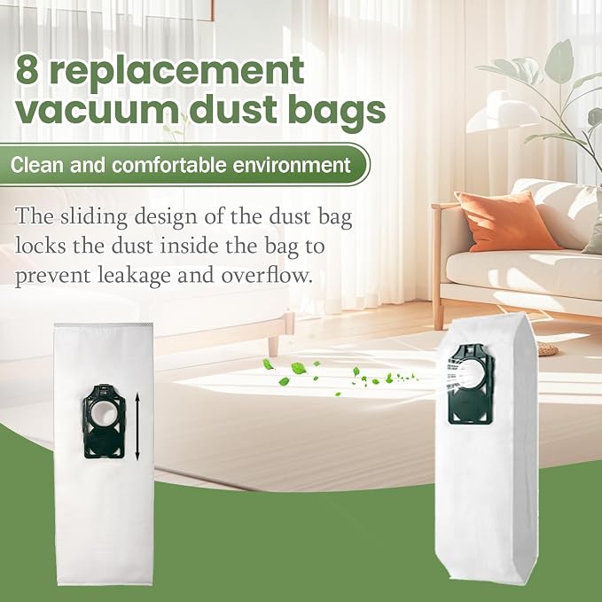 8 Pack Replacement HEPA RLH-6 Vacuum Bags for Supralite R10S, R10P, R10CV, R10D, R10O, R10SAND, R17,AND Upright