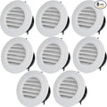 8 Pack Round Air Vent, 4 Inch ABS Louver Vent Cover with Built-in Fly Screen Mesh, Air Soffit Vent Ceiling Louver Grille